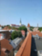 View of Tallinn's medieval city wall from Hellemann Tower.