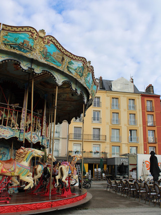 Dieppe's vintage carousel on Quai Henri IV