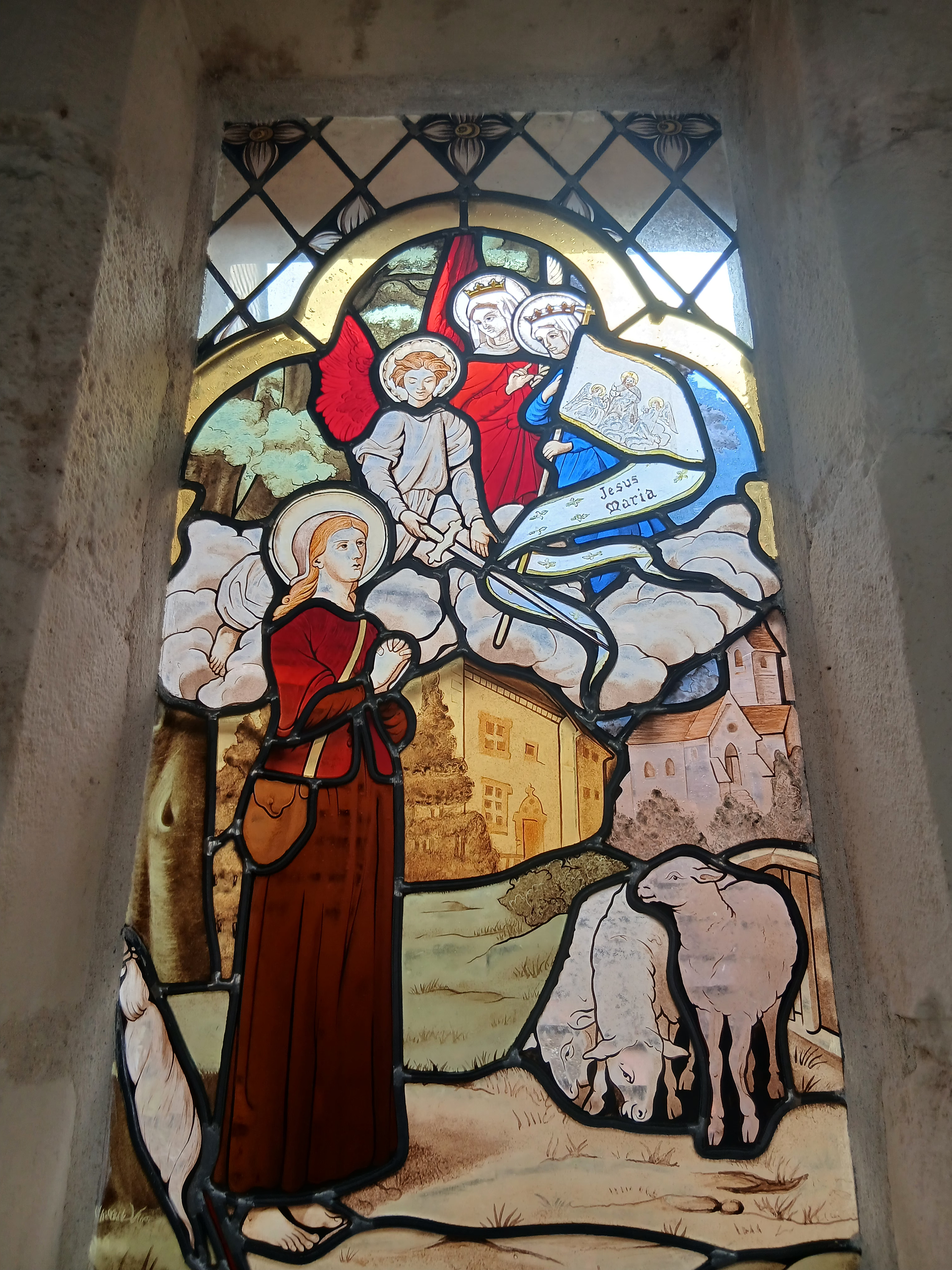 A stained glass window commemorating Joan of Arc, Rouen