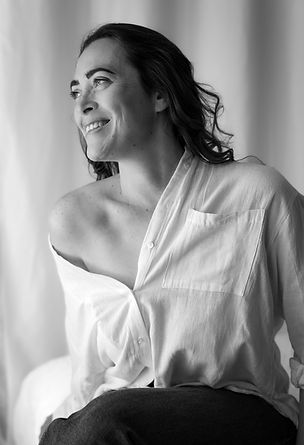 Portrait noir et blanc d'Elodie Ané