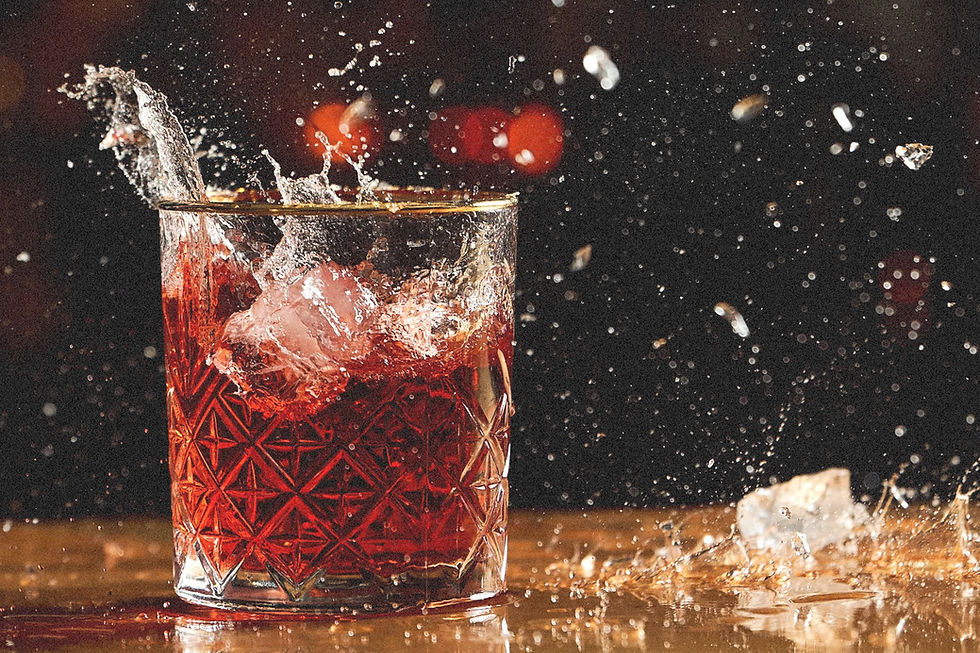 A dramatic cocktail serve.