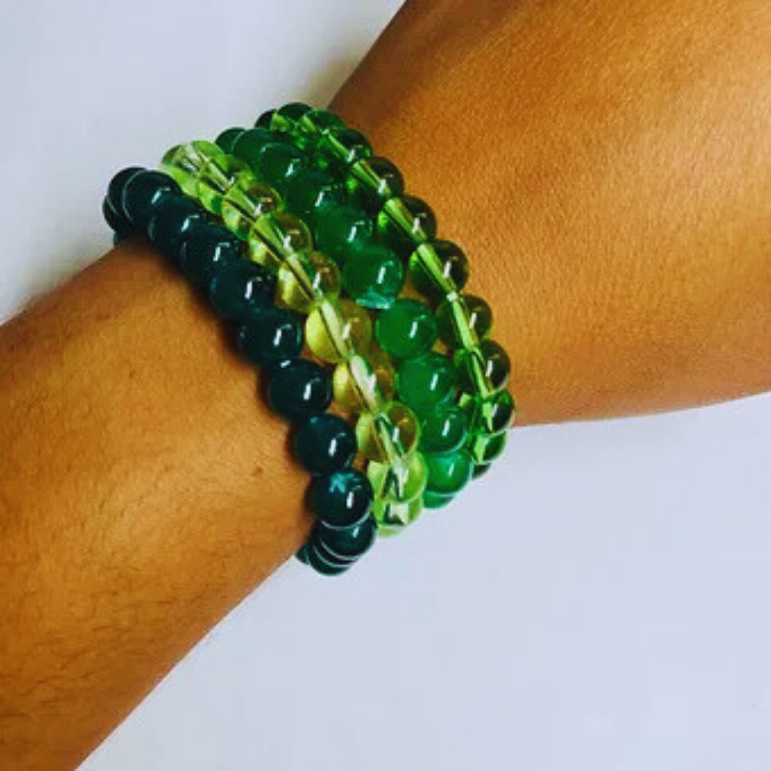 Green Beaded Bracelet Set