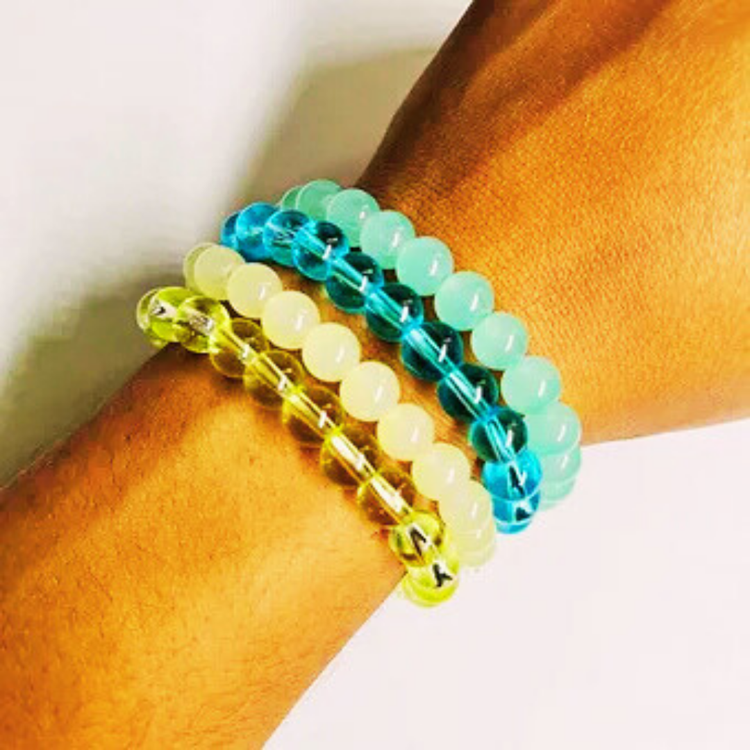 Blue Beaded Bracelet Set