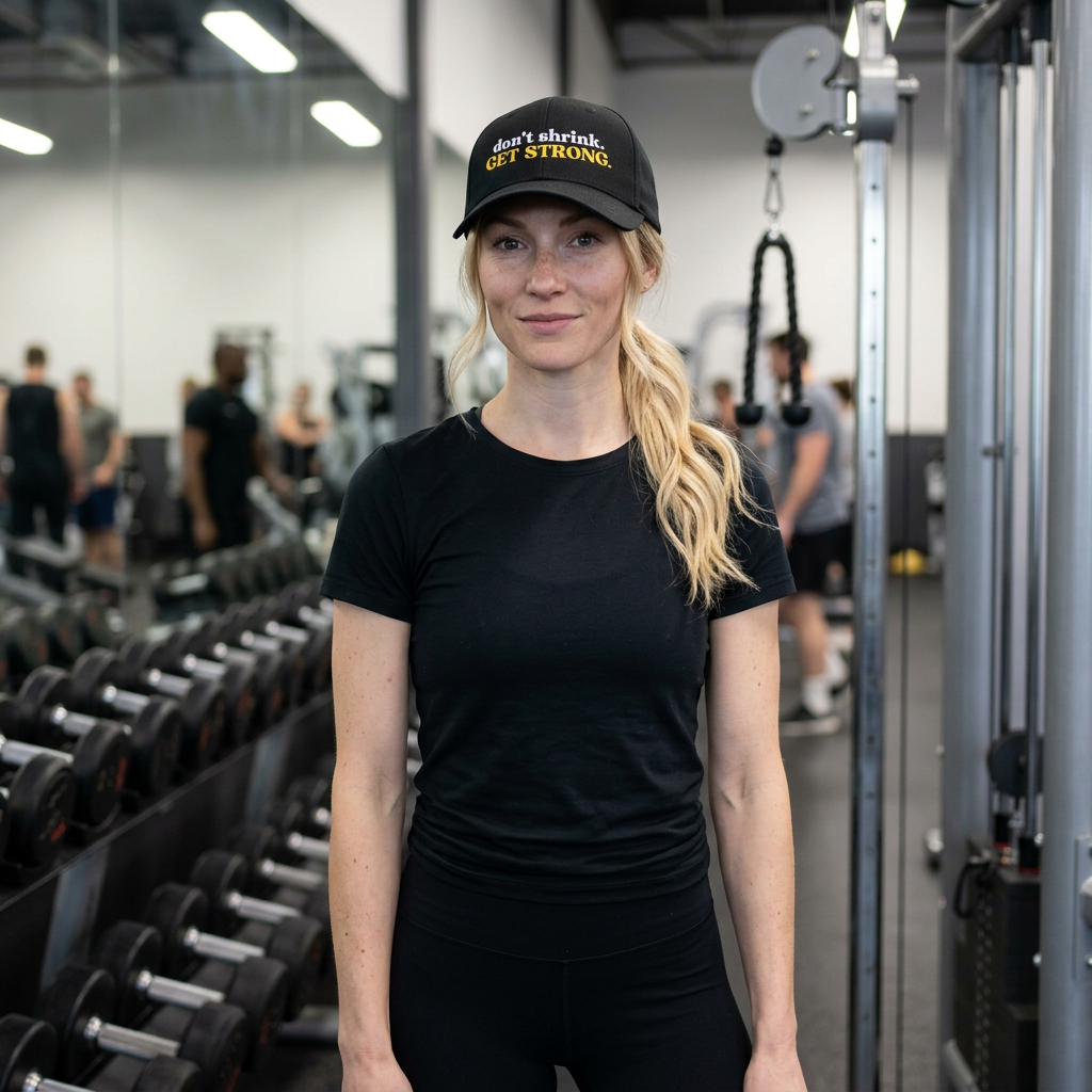 don't shrink. GET STRONG. Baseball cap | Petite Fit Dad Hat for Women