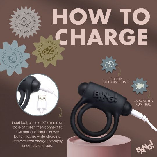 Thumbnail: Remote Control 28X Vibrating Cock Ring and Bullet - Black