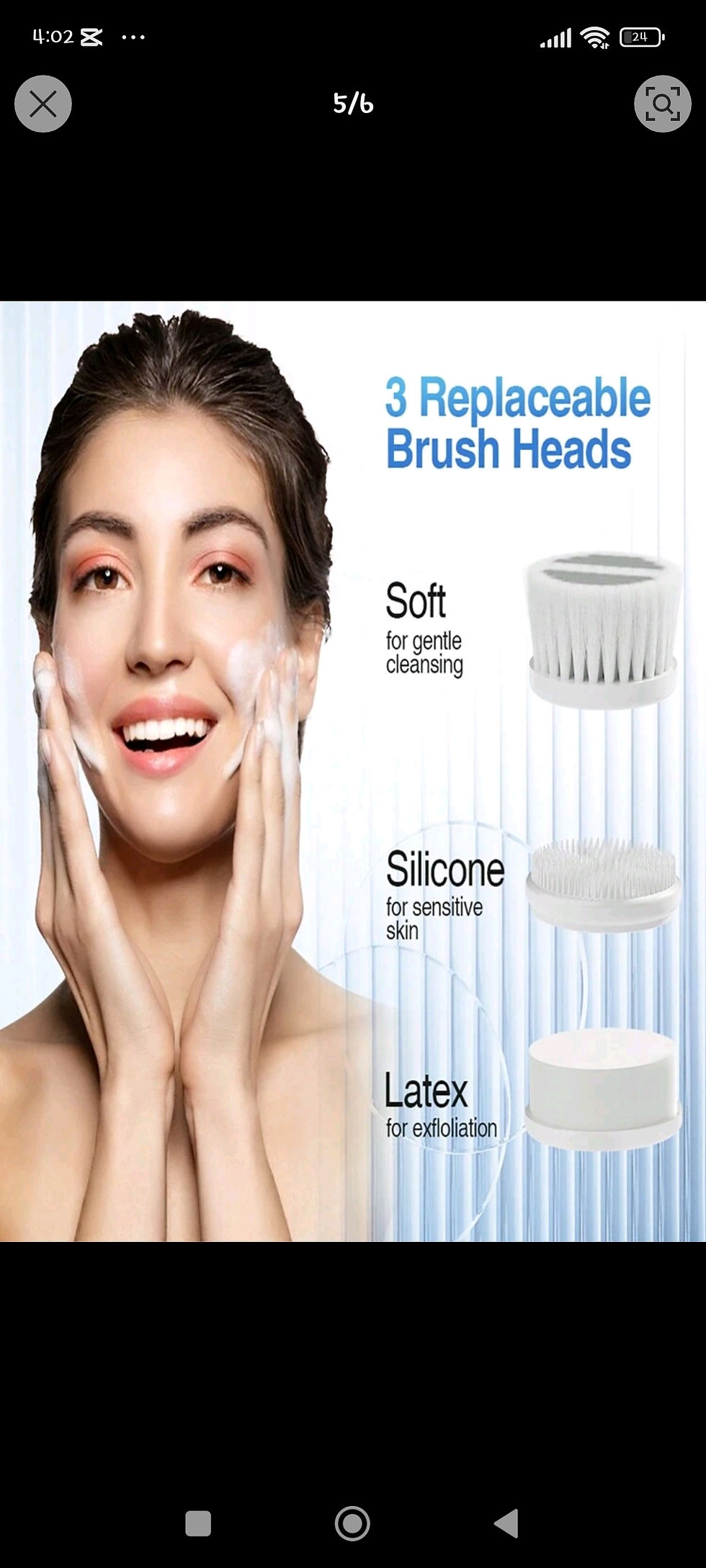 Thumbnail: Facial Cleansing Brush, 5 In 1 Electric Face Spin Brush Rotating Facial Cleanser