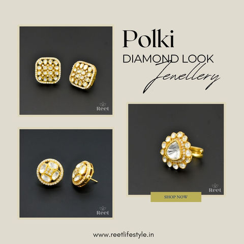 Moissanite Polki Earrings