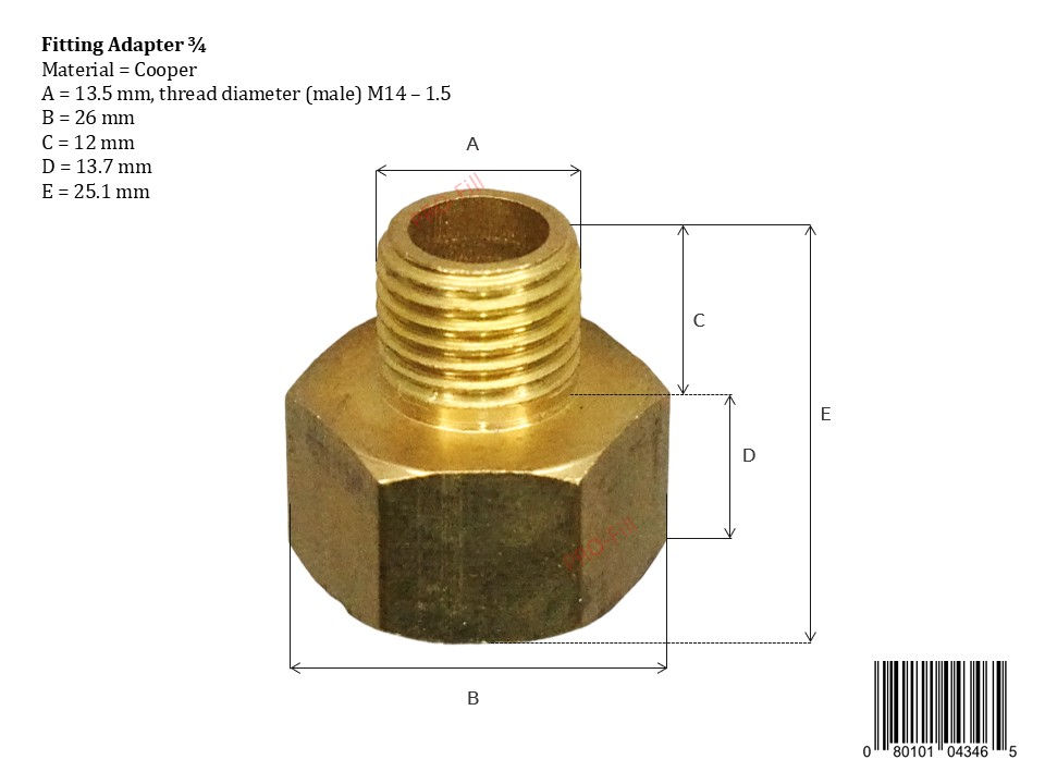 Miniatura: Fitting Adapter ¾