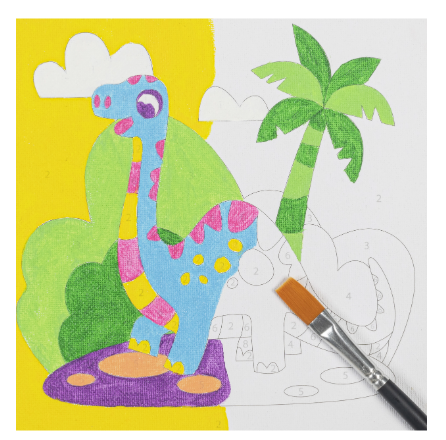 Miniatura: Little Yellow Bicycle Paint-by-Number Kit, Dino, Kit Of 12 Pieces