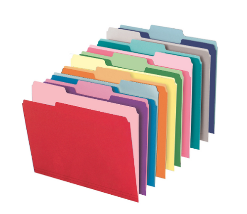 Office Depot File Folders, 1/3 Cut, Letter Size, Assorted Colors, Box ...