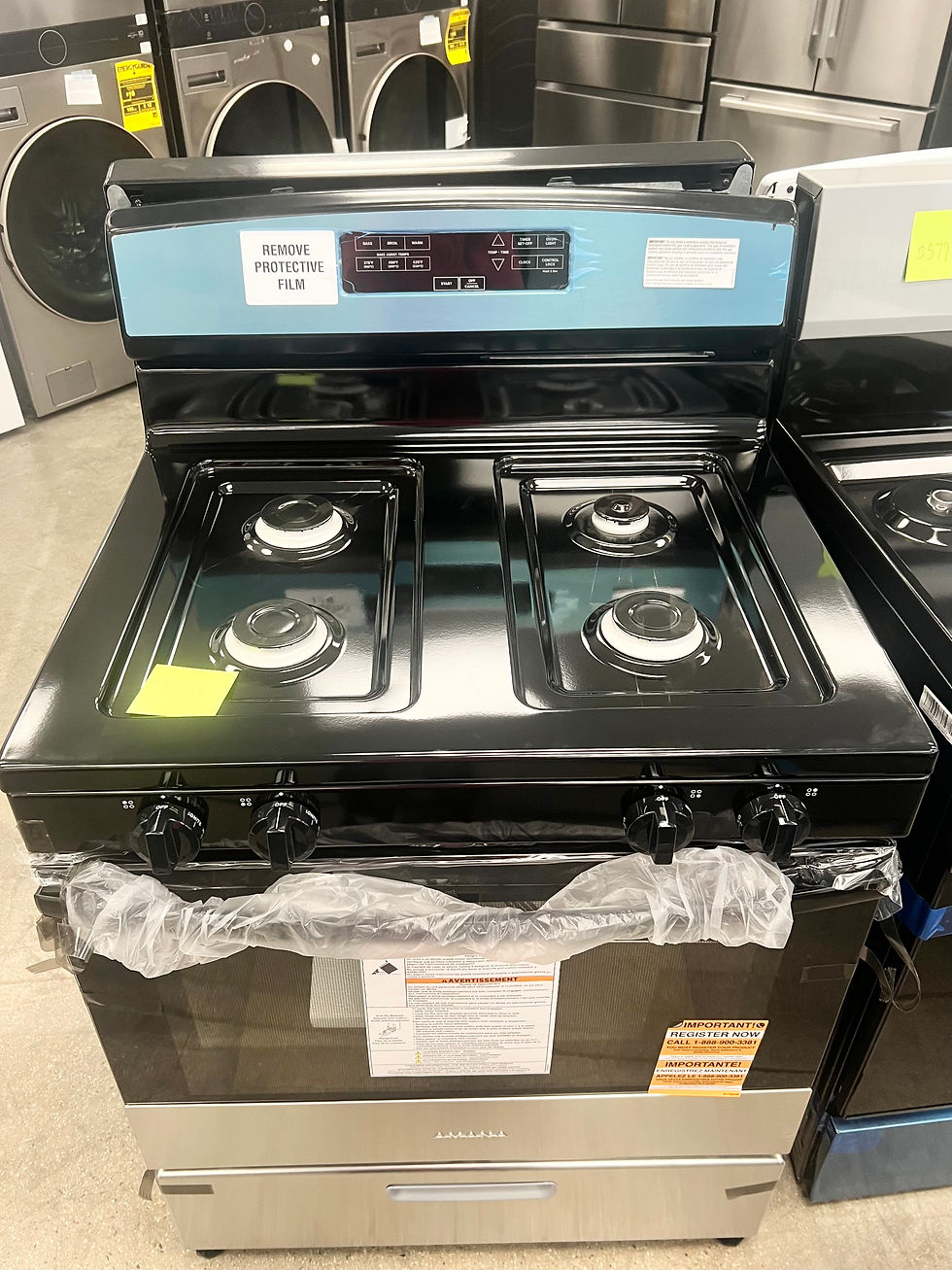 Thumbnail: Amana 30-in Glass Top 4 burners 4.8-cu ft Freestanding Electric Range Stainless