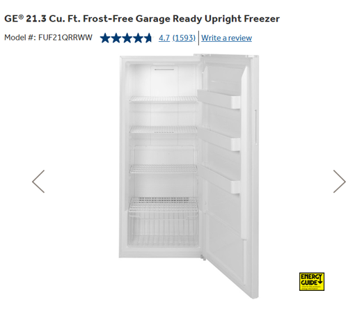GE Garage Ready 21.3 cu. ft. Frost Free Defrost Upright Freezer in