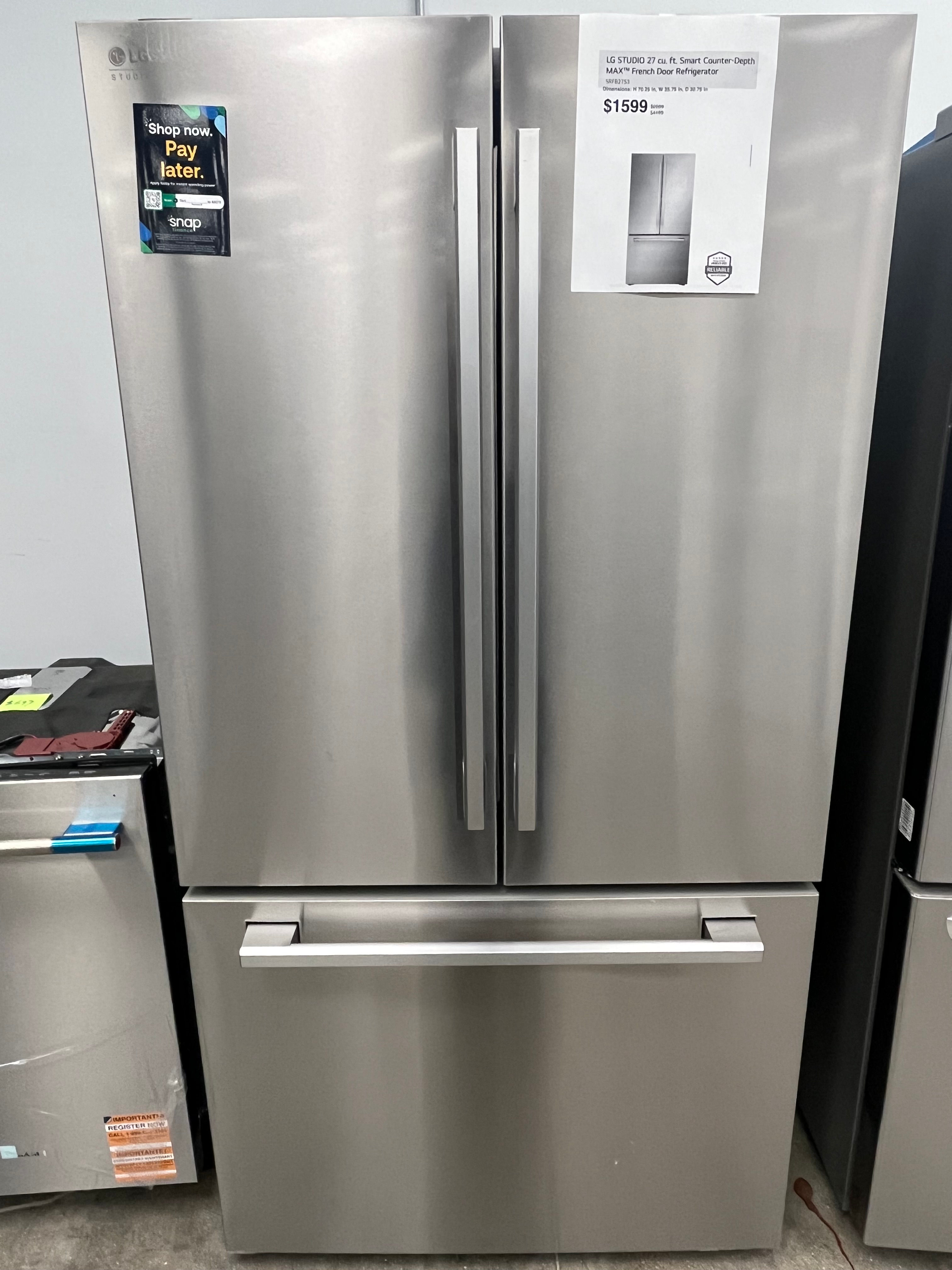 LG STUDIO 27 cu. ft. Smart Counter-Depth MAX™ French Door Refrigerator