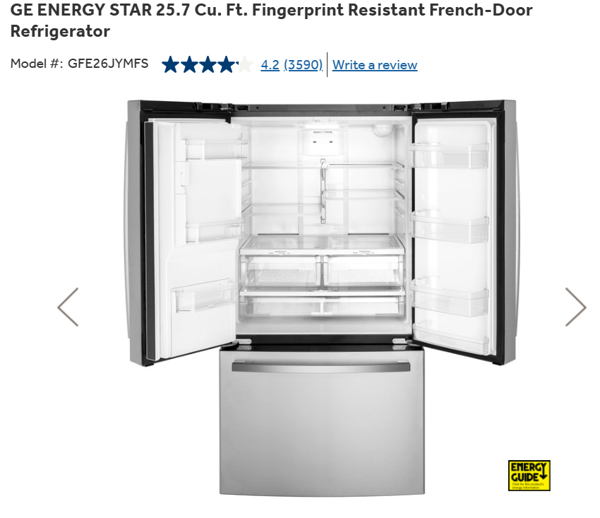 Thumbnail: GE ENERGY STAR 25.7 Cu. Ft. Fingerprint Resistant French-Door Refrigerator