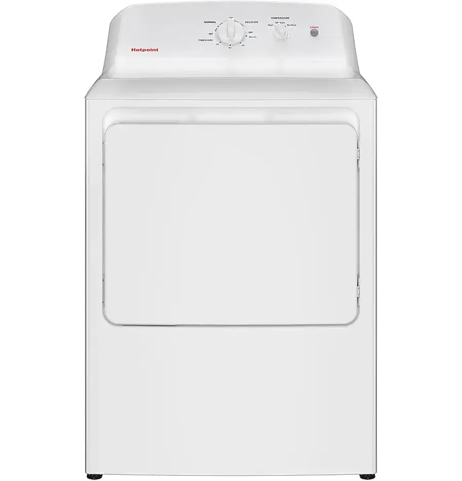 Hotpoint 6.2 cu. ft. Vented Electric Dryer in White with Auto Dry