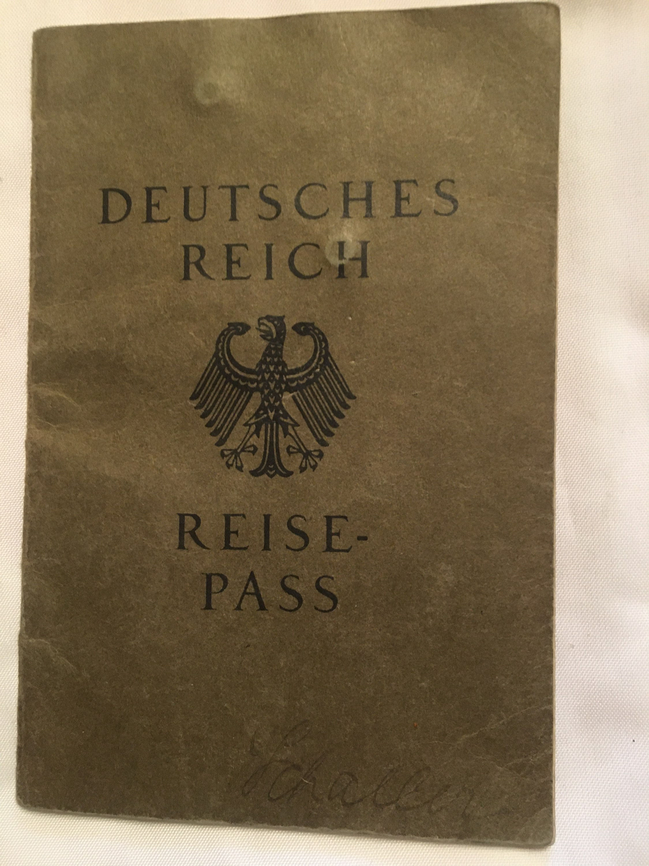 Tyskt resepass tredje riket. 