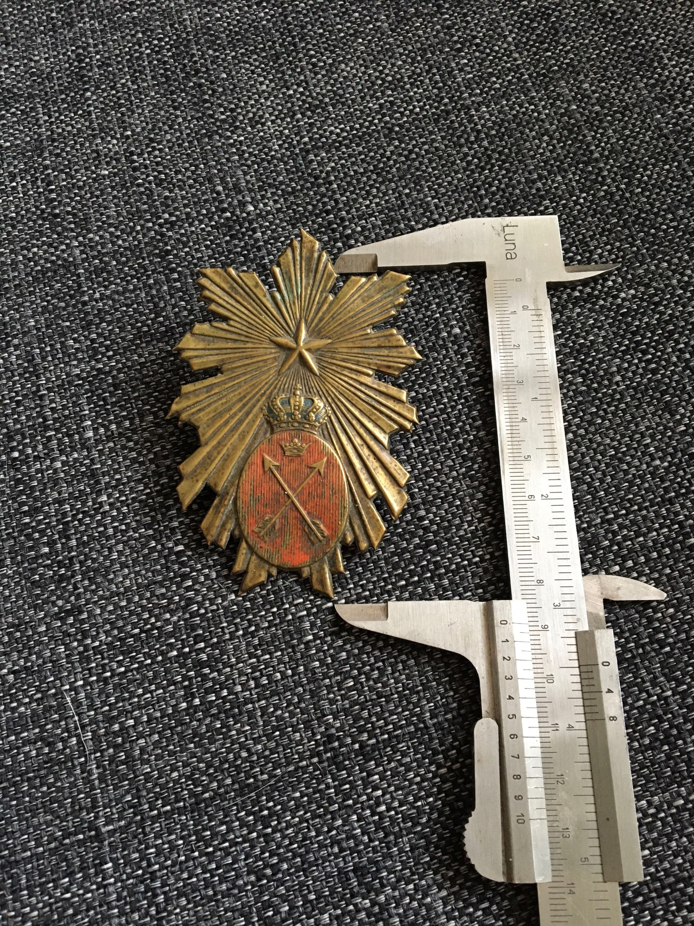 Scarce Swedish cap plate ca: 1860