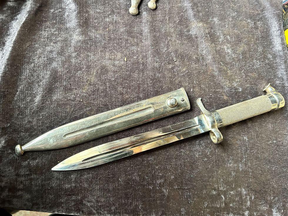 Thumbnail: Sv m/1896 Mauserbsjonett förnicklad plattknapp
