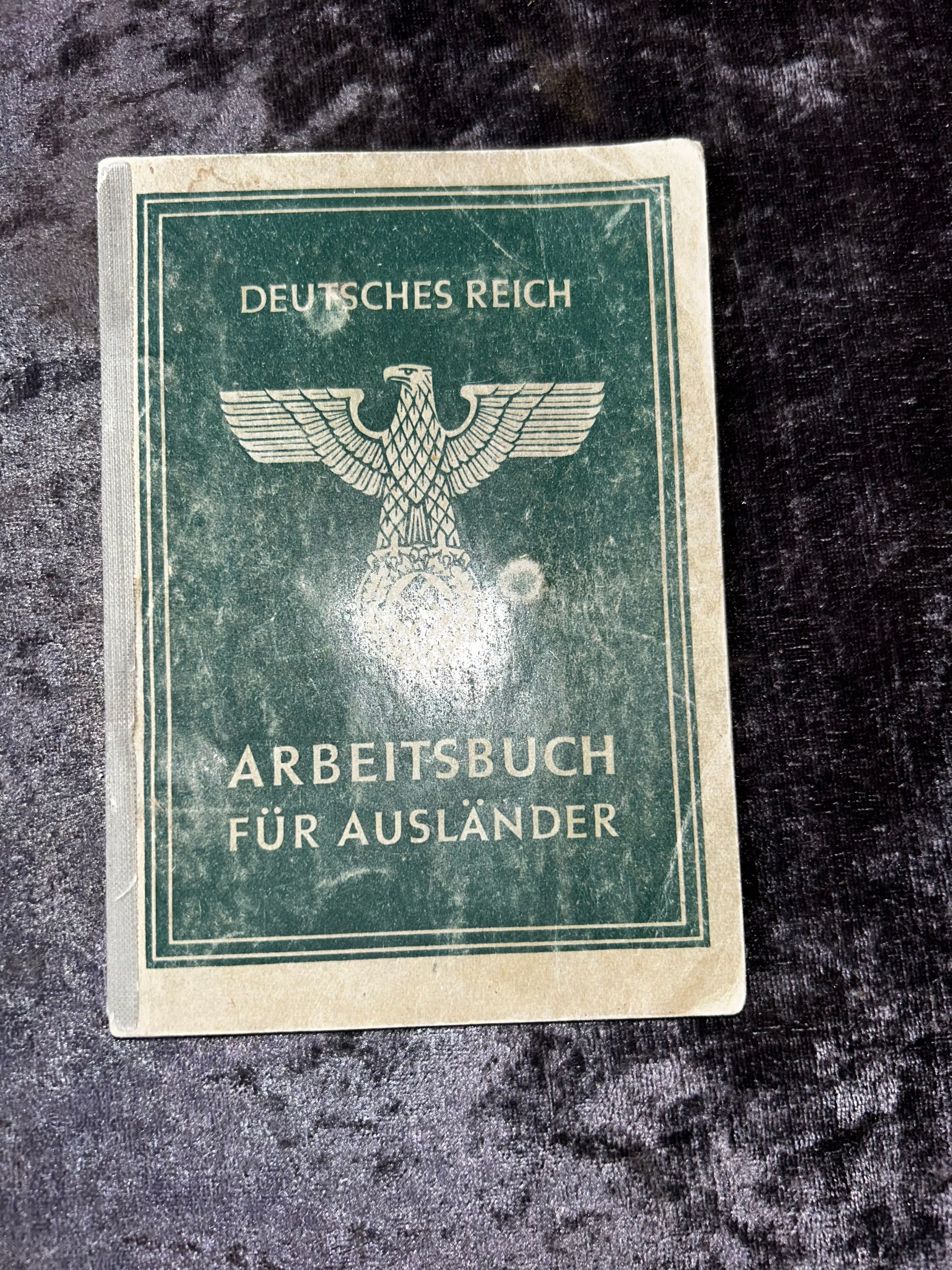 Tysk arbetsbok för utlänningar, tredje riket 1933-45