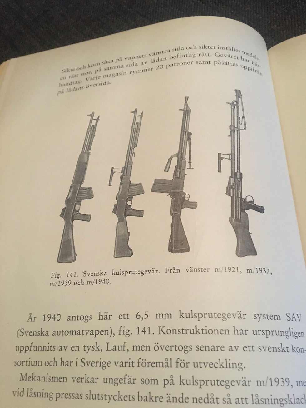 Miniatyrbild: Arméns eldhandvapen förr och nu. J. Alm