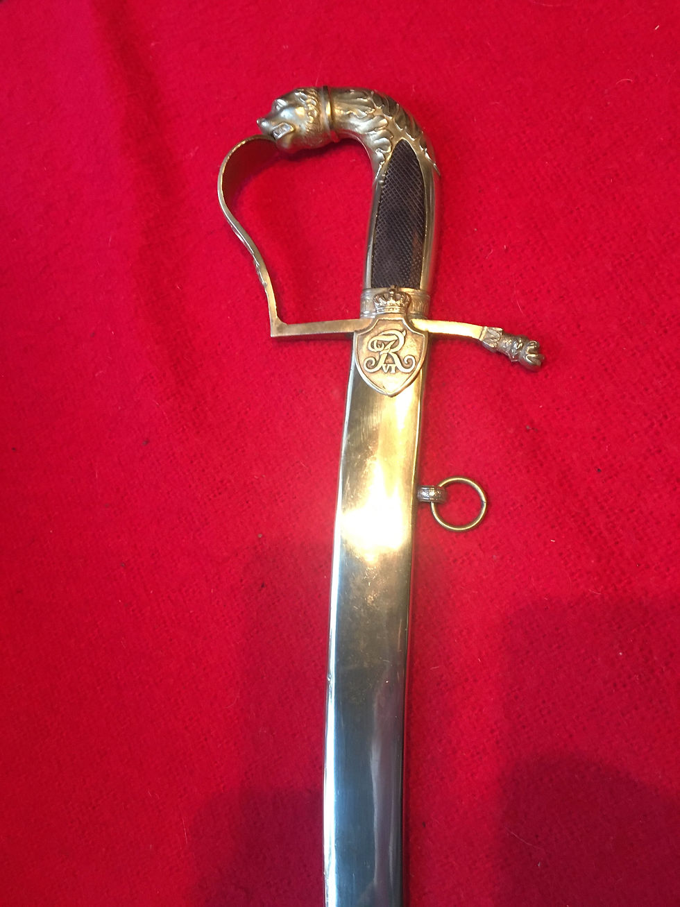 Danish cavalry saber with Fredrik VI name cipher