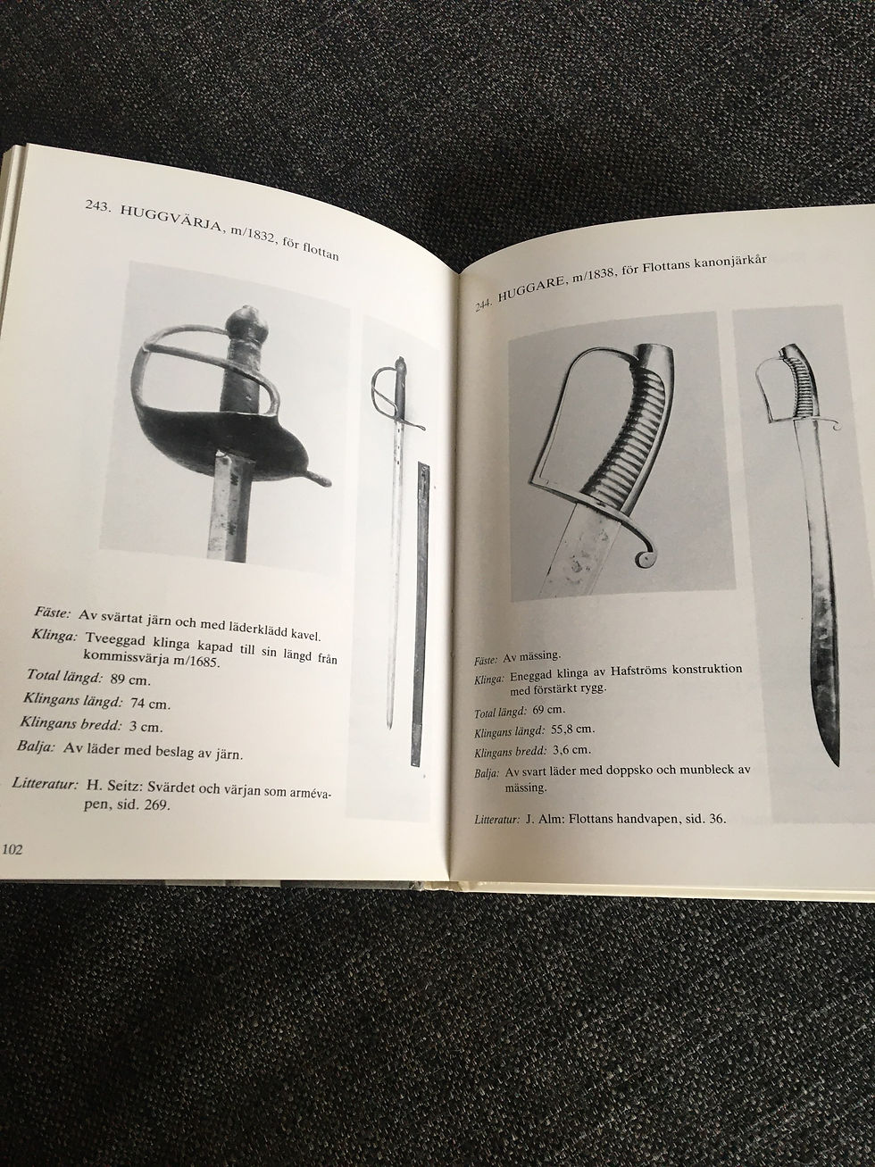Miniatyrbild: O.P. Bergs bok Sv blankvapen del.2