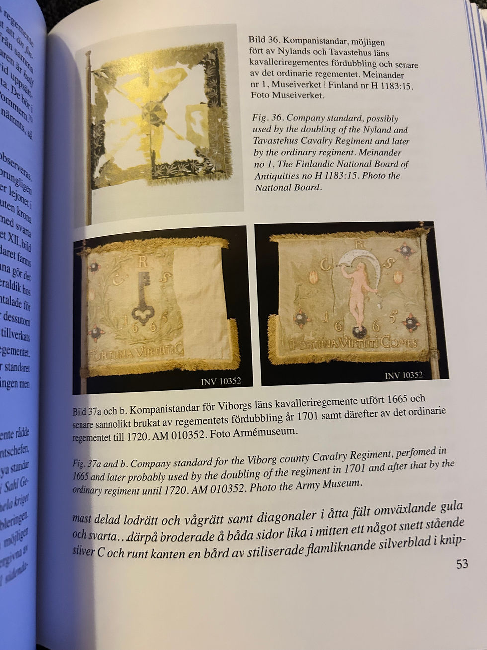 Miniatyrbild: Kavalleriets standar och dragonfanor m/1686