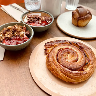 Signature pastries at Pophams in London, often enjoyed during relaxed work meetings