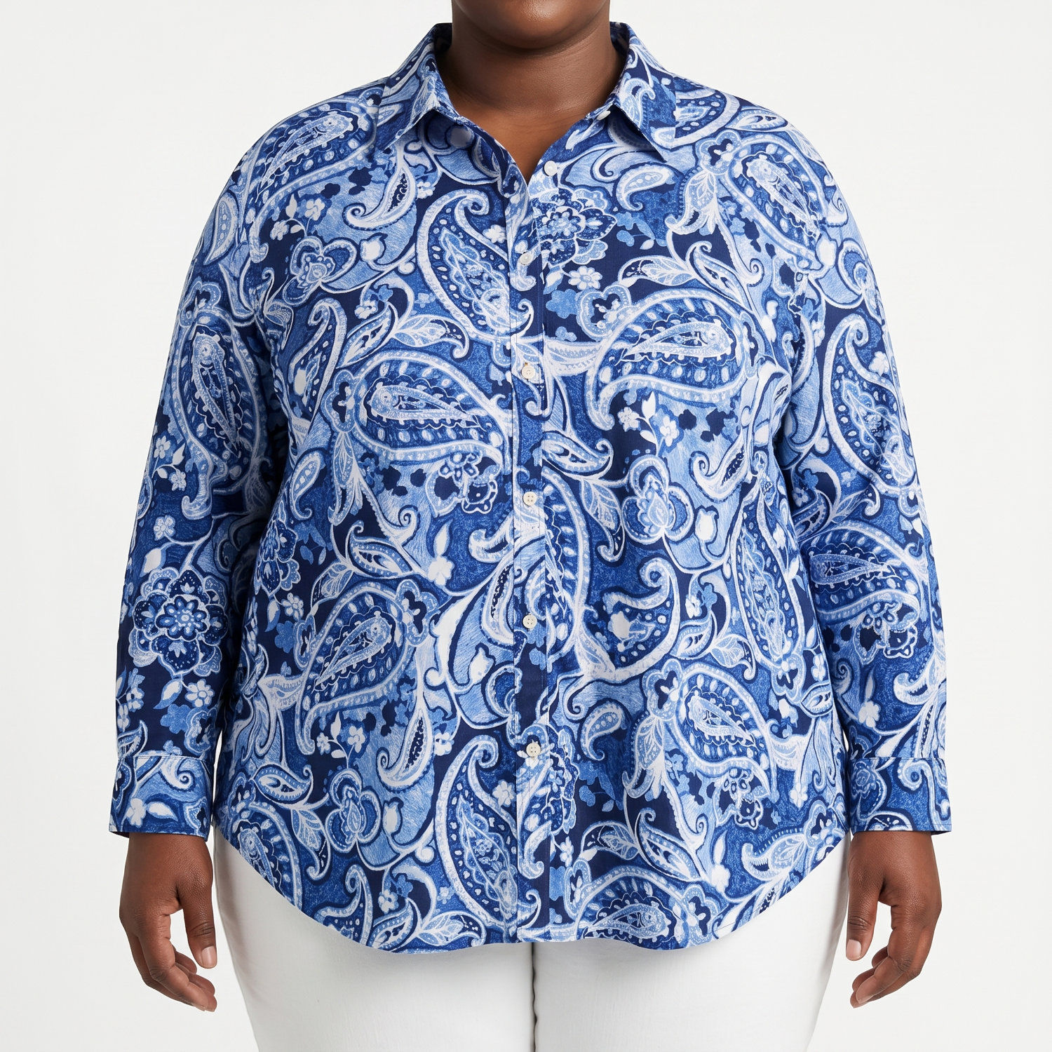 Ralph Lauren Blue Paisley Button Up Shirt