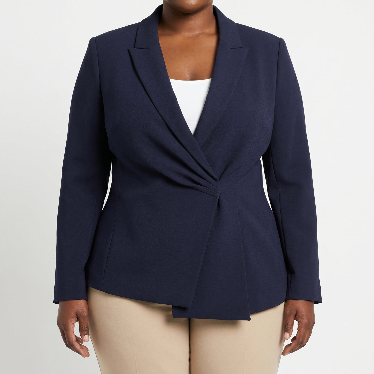 Tahari Ruched Asymmetrical Blazer