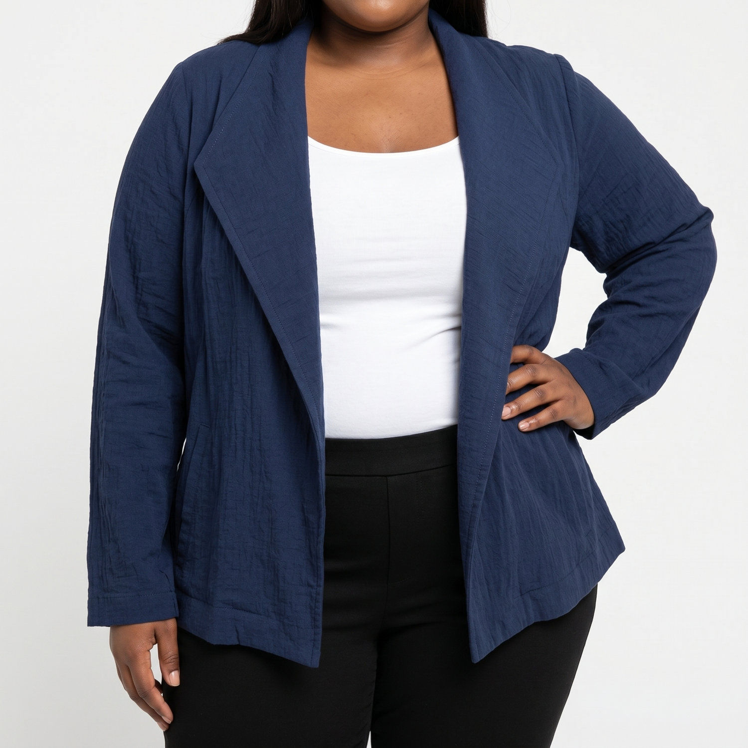Liz Claiborne Open Front Navy Blazer
