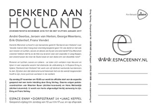 Denkend aan Holland, groepstentoonstelling, Espace Enny, november 2016
