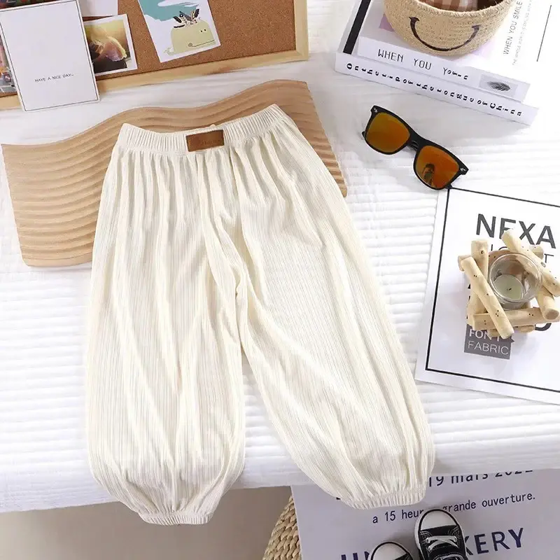 Thumbnail: Kids Pleated Ribbed Trousers