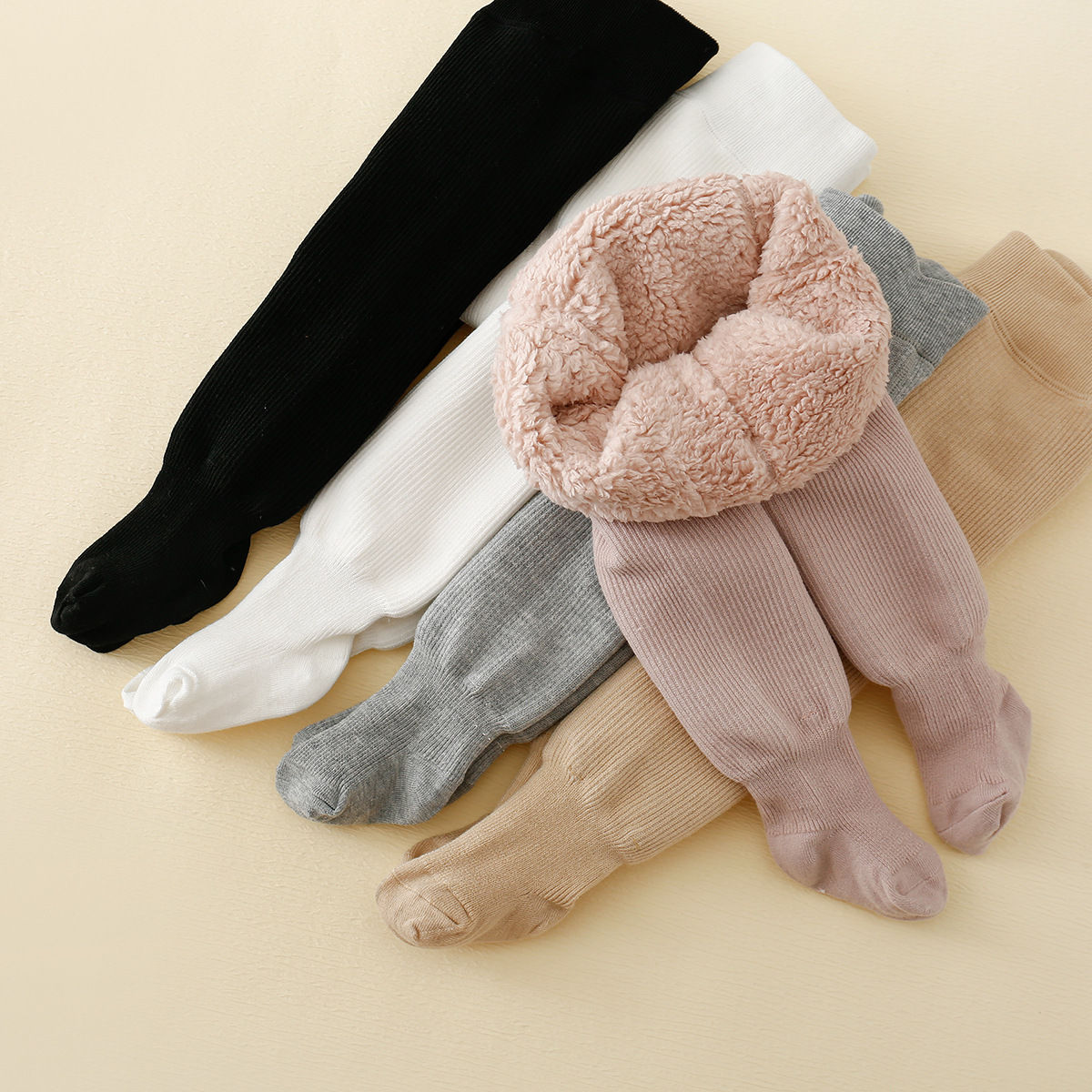 Baby Fleece-Lined Ribbed Tights