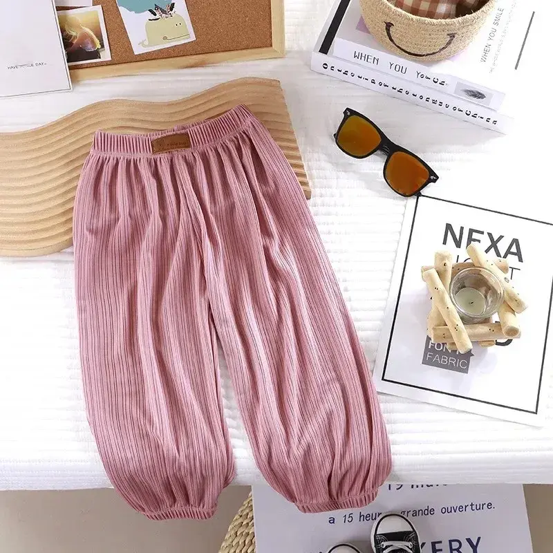 Thumbnail: Kids Pleated Ribbed Trousers