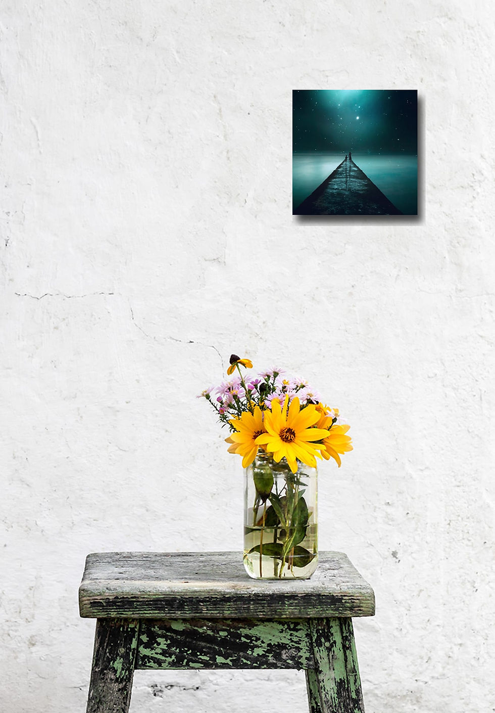 Thumbnail: fantasy night wall art print | stars and sky canvas picture