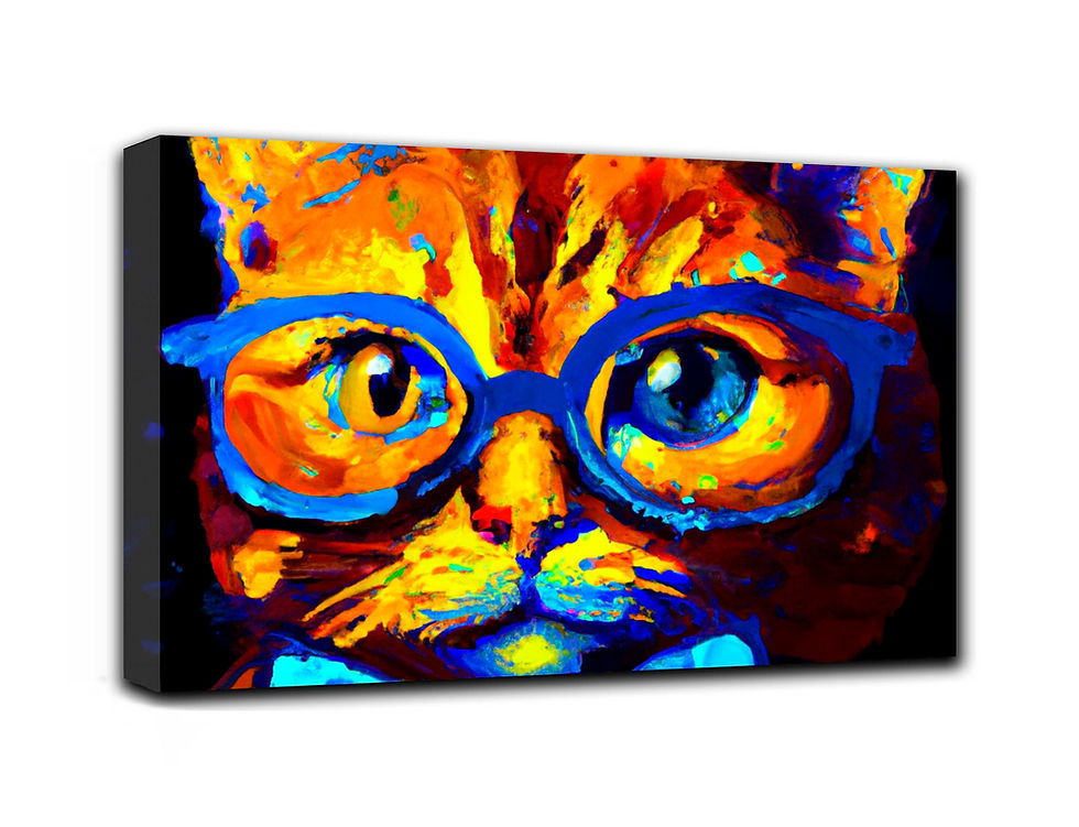 Thumbnail: Cat in Glasses and Bow Tie wall art print | Wise Cat picture