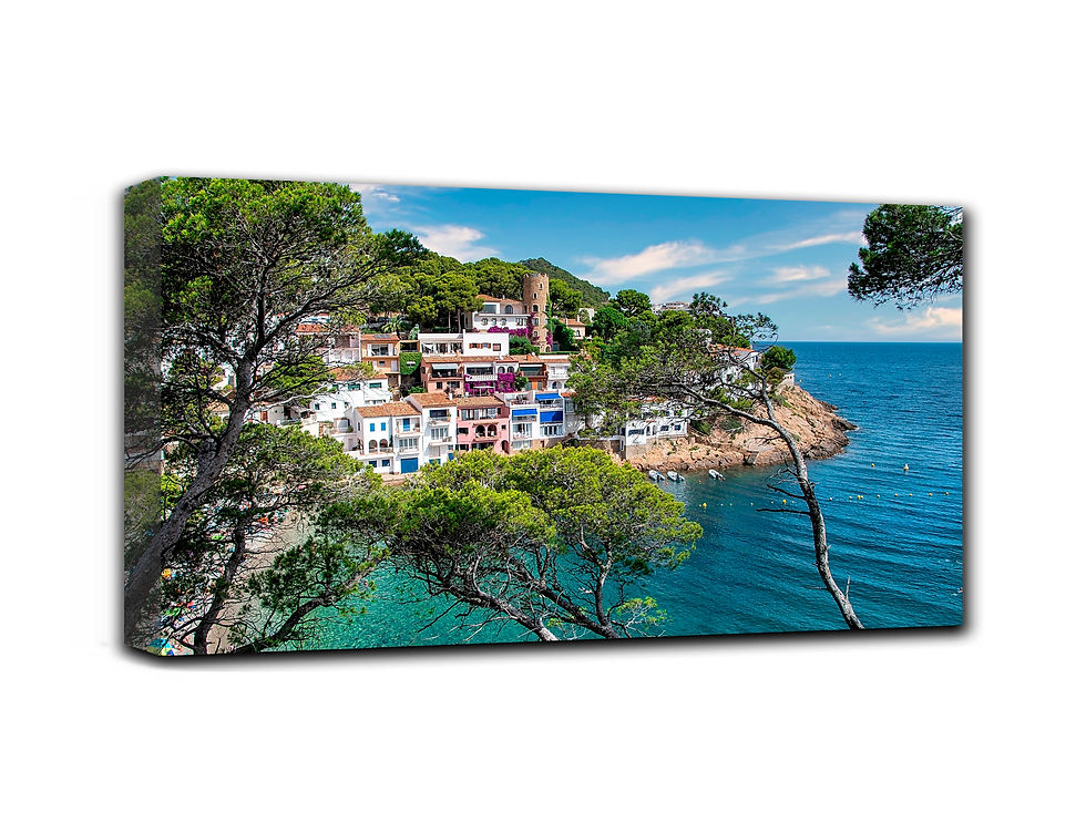 Thumbnail: Costa Brava Vacations wall art print | Ocean Rocks canvas picture