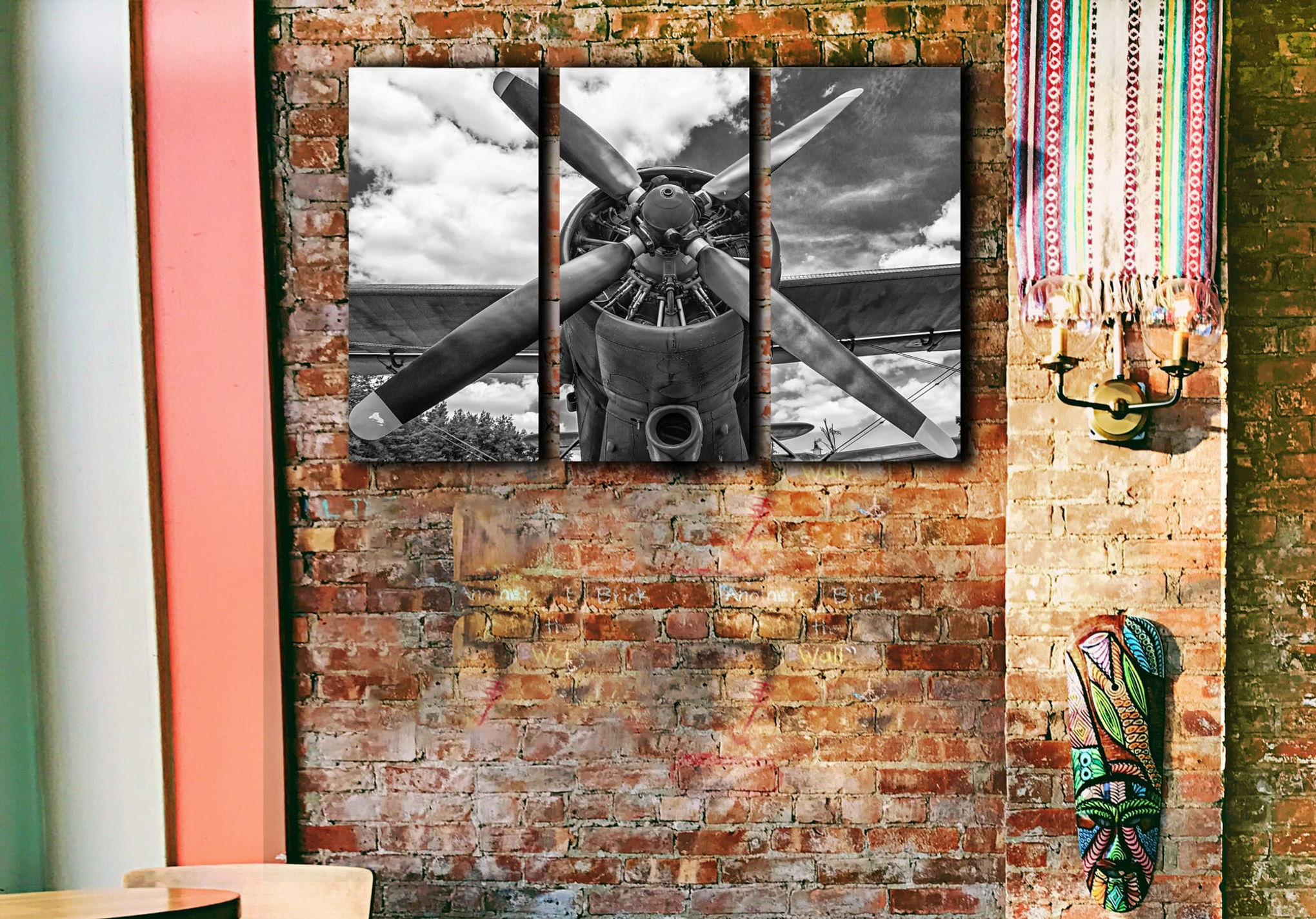 Vintage Airplane Propeller wall art print | Old Rusty Aircraft picture