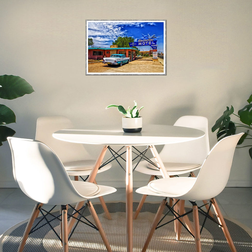 Thumbnail: Route 66 New Mexico wall art print | Vintage Car canvas picture