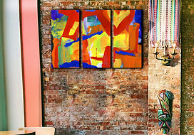 abstract RGB colors wall art print | Large paint strokes picture