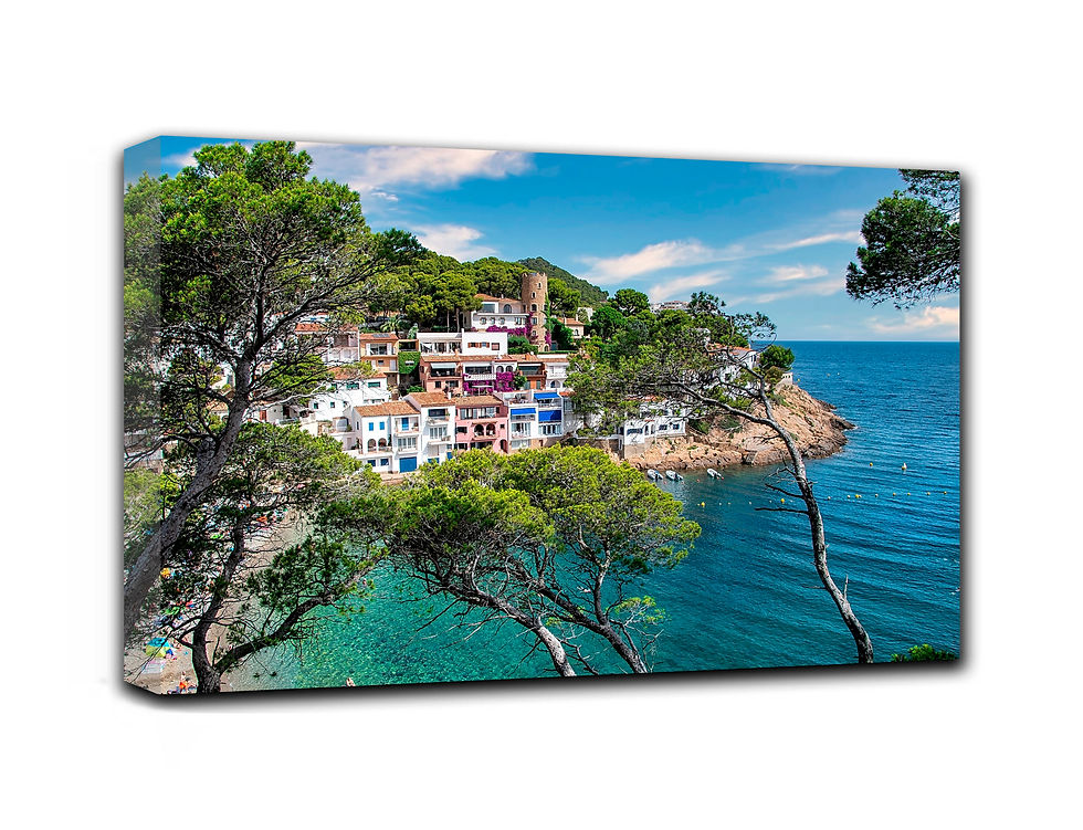 Thumbnail: Costa Brava Vacations wall art print | Ocean Rocks canvas picture