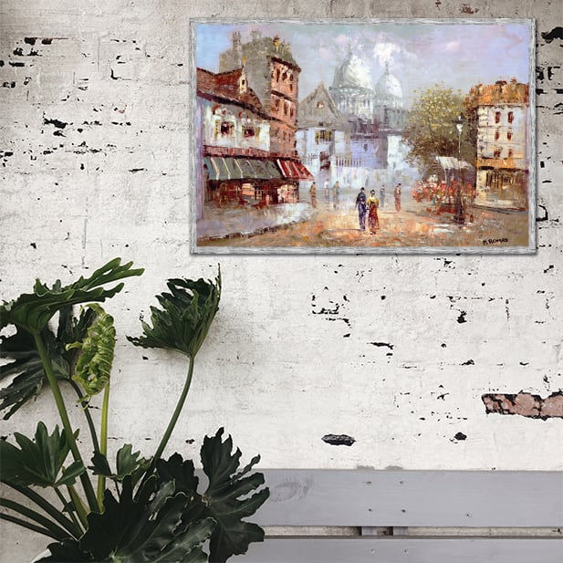 Thumbnail: Old Paris Scene wall art print | Cityscape canvas picture
