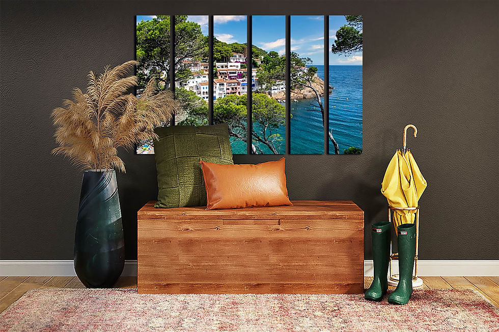 Thumbnail: Costa Brava Vacations wall art print | Ocean Rocks canvas picture