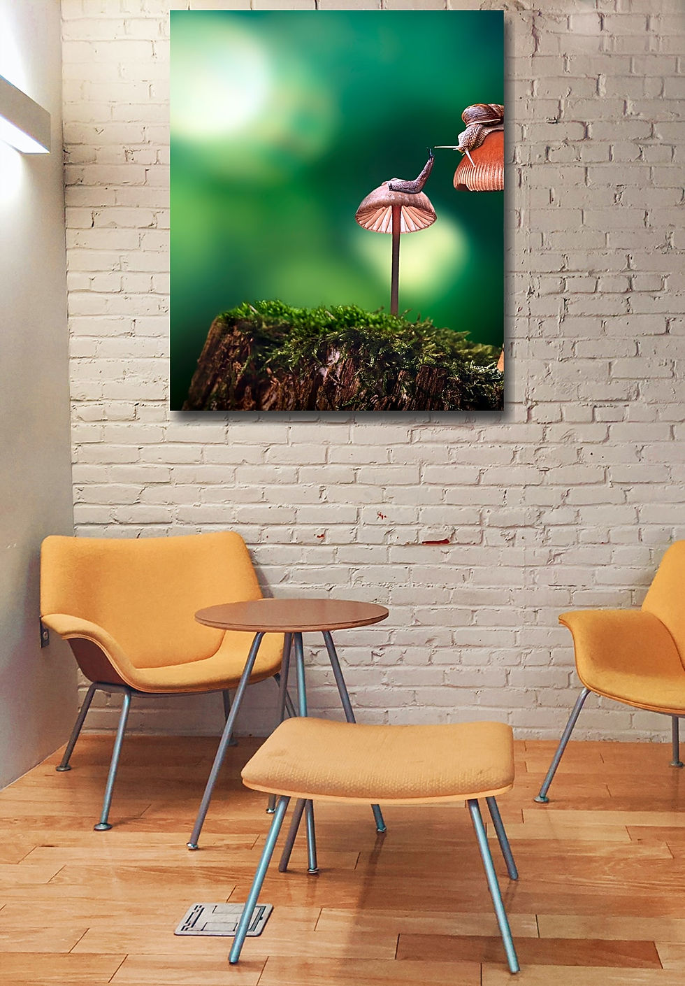 Thumbnail: snail love wall art print |  snail mushrooms canvas picture