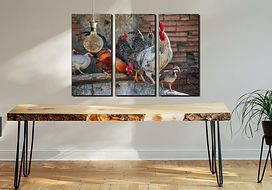 hen house wall art print | rooster canvas picture