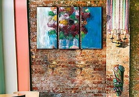 Pomegranate and pumpkin wall art print | on the table canvas picture