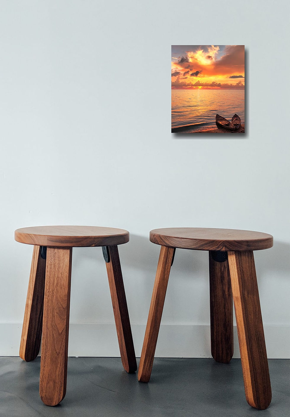 Thumbnail: sunset on the lake wall art print | relaxation lake canvas picture