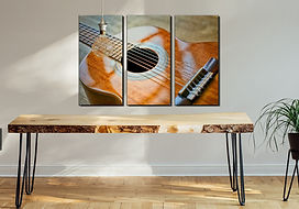 Play my guitar wall art print | Romantic music canvas picture