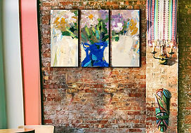 flowers in a vase wall art print | impressionistic picture